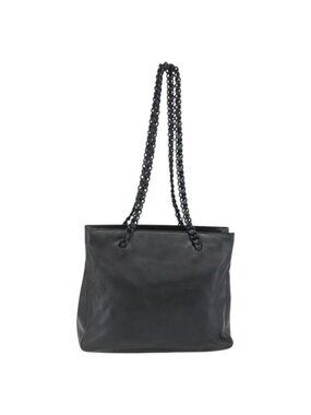 Authentic PRADA Shoulder Bag Leather Black